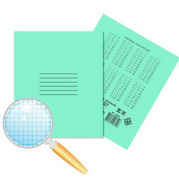 Тетрадь школьная 24л клетка з.№2328-17