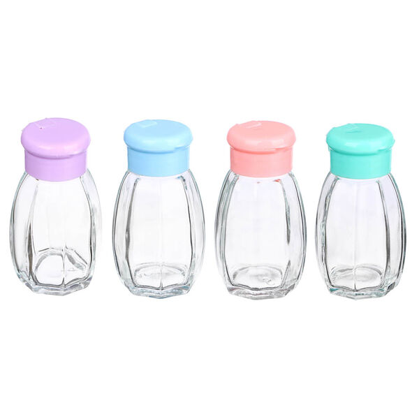 Солонка, стекло, пластик, 3,3х7,3см цвет в ассортименте