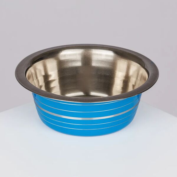 Миска цветной металл с полосками 370мл