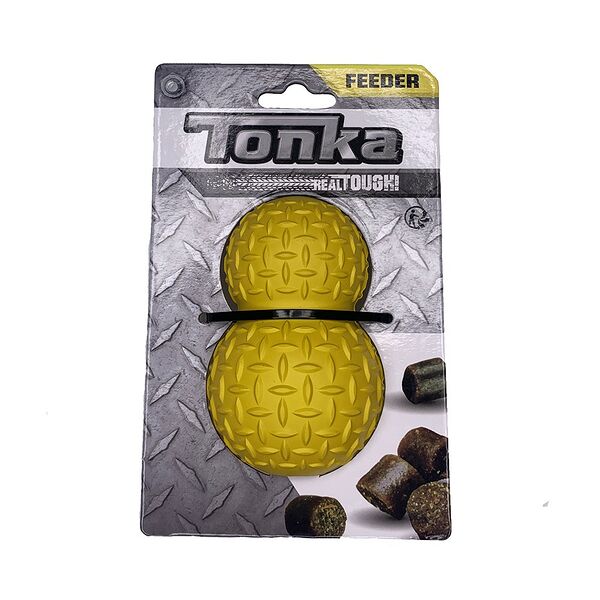 Tonka игрушка-дозатор для лакомств рифленая для собак 10 см., Желтый