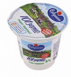 Творог 101 зерно+сливки 5% 200г п/ст Савушкин