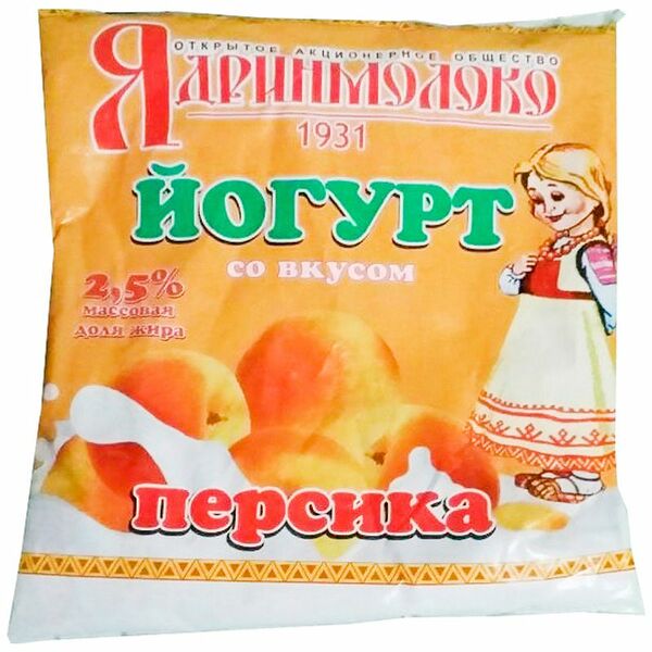 Йогурт питьевой НАША КОРОВА со вкусом персика 2,5%, без змж