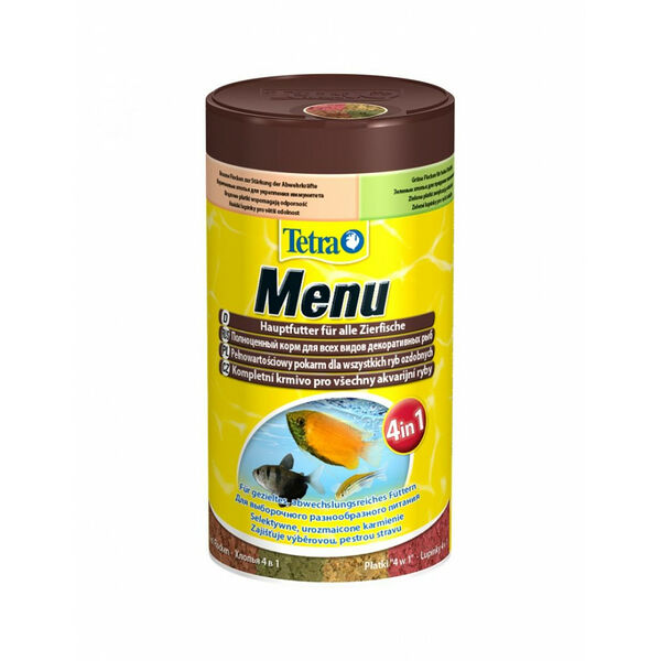 Корм для всех видов рыб Tetra Tetra Menu 4 вида мелких хлопьев 25г/100 мл