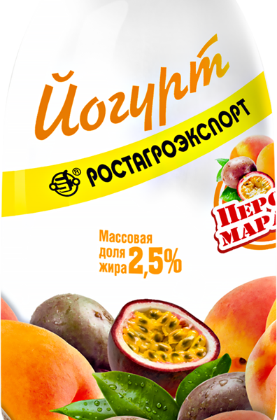 Йогурт питьевой РОСТАГРОЭКСПОРТ Персик, маракуйя 2,5%, без змж, 290г