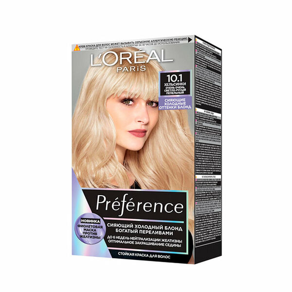 L'Oréal Paris Стойкая краска для волос Préférence Cool Blondes, оттенок 10.1, Хельсинки, очень-очень светло-русый пепельный бежевый