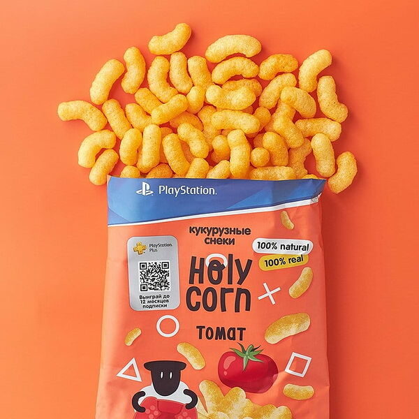 Кукурузные снеки Holy Corn со вкусом томата 50 г