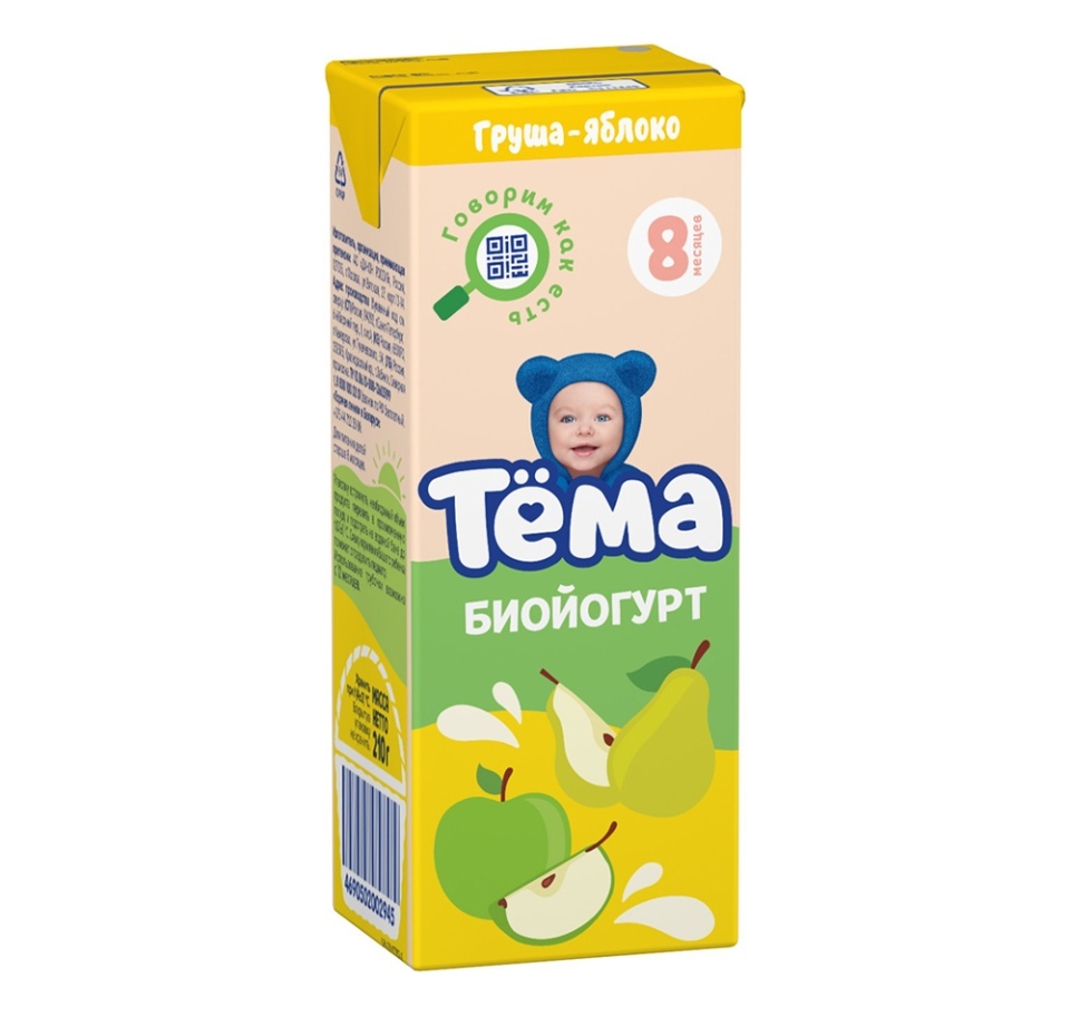 

Биойогурт питьевой Тема груша-яблоко 2.8%, 210 г