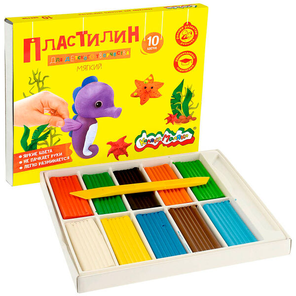 Пластилин Фарм Каляка-Маляка со стеком 10 цветов