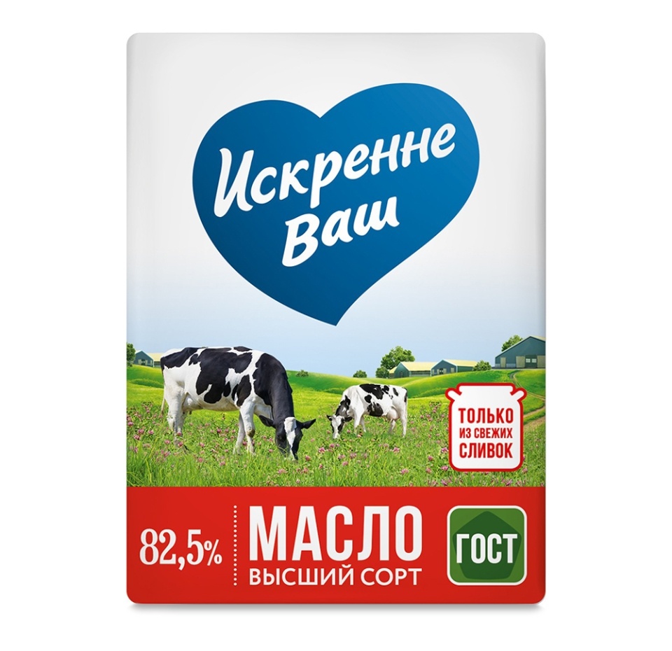 

Масло сливочное Искренне Ваш традиционное 82.5% 180 г