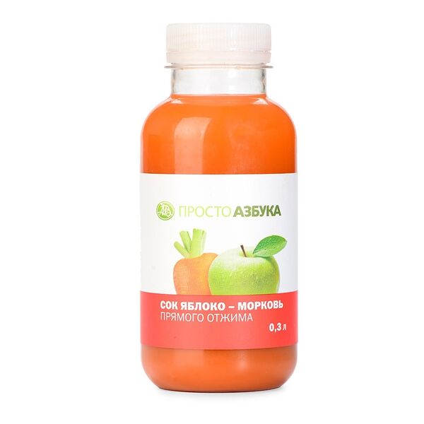 Сок Просто Азбука Яблоко-морковь прямого отжима 300 мл