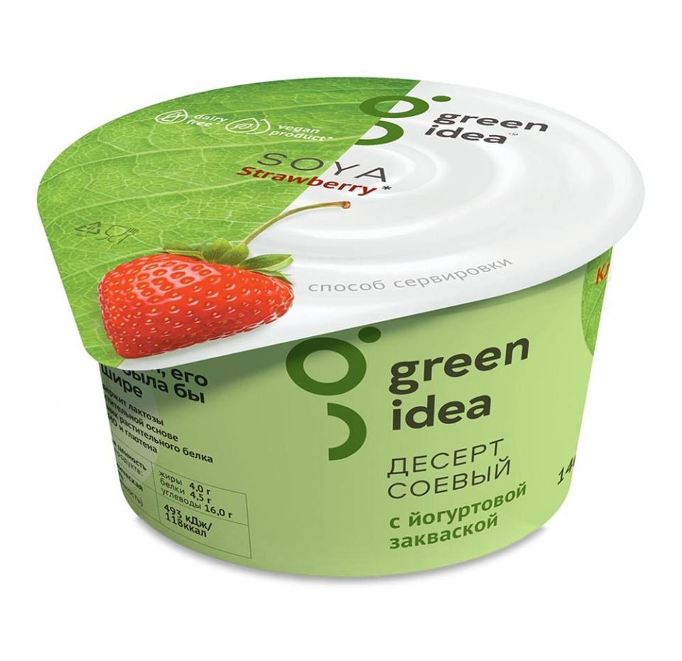 

Десерт соевый Green Idea с йогуртовой закваской и соком клубники 140 г