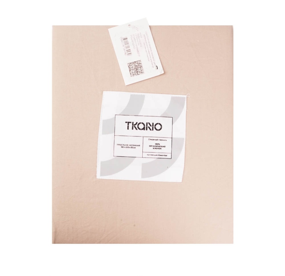 

Простыня Tkano на резинке бежевого цвета из органического стираного хлопка 1 шт Индия из коллекции Essential