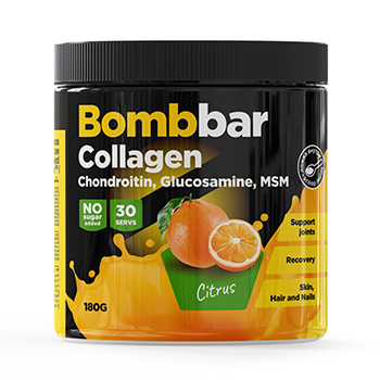

Коктейль протеиновый Bombbar Collagen с Хондроитином, Глюкозамином и МСМ Цитрус