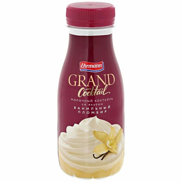 Коктейль молочный Grand Cocktail ванильный пломбир 4%, 260г
