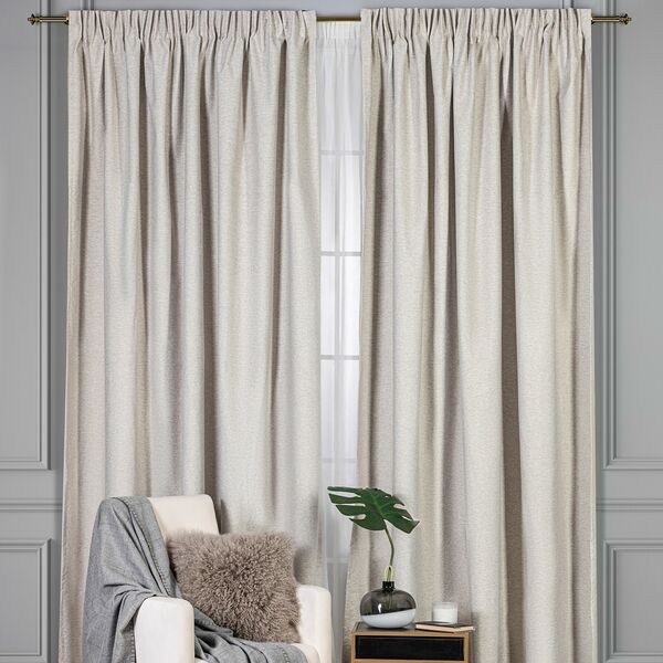 Портьера МОНИК, размер: 200х270см, цвет: бежевый, состав: 100% полиэстер, на шторной ленте