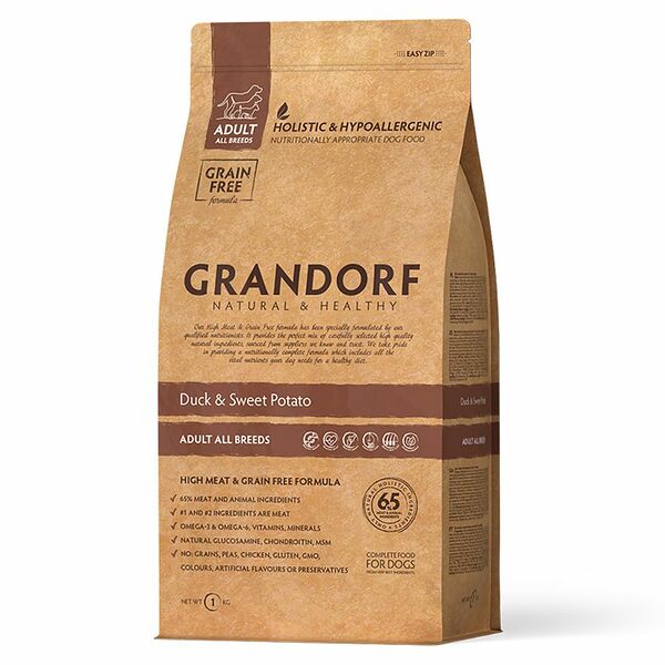 Корм сухой Grandorf для взрослых собак всех пород утка с картофелем