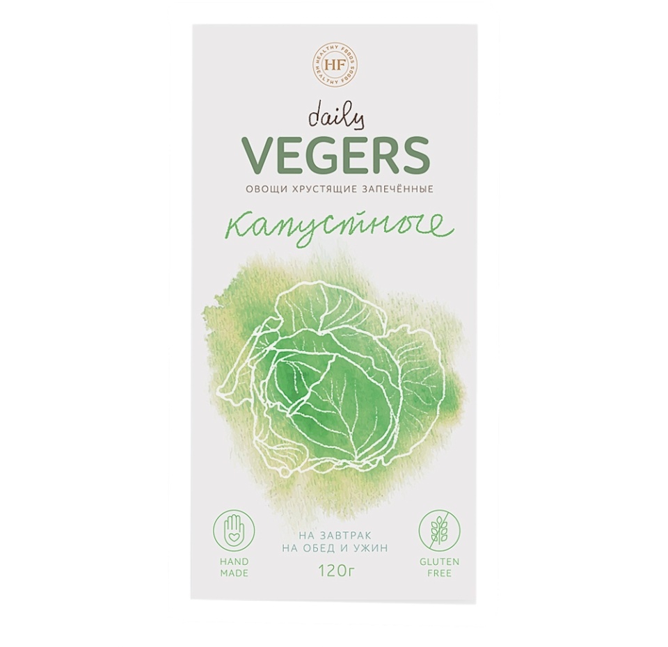 

Хлебцы овощные Daily Vegers запеченные Капустные без глютена 120 г