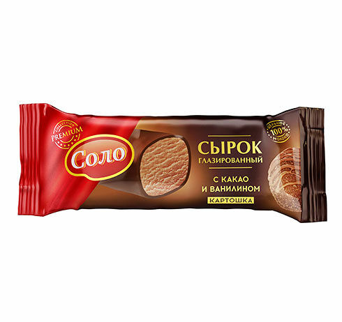 Сырок соло глазированный в шок/глазури картошка жир. 23 % ф/пак молоко