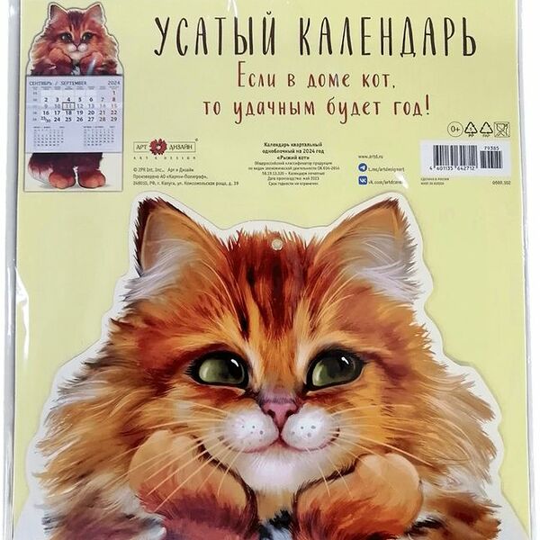 Календарь Арт и Дизайн Рыжий Кот 2024 год 1 шт