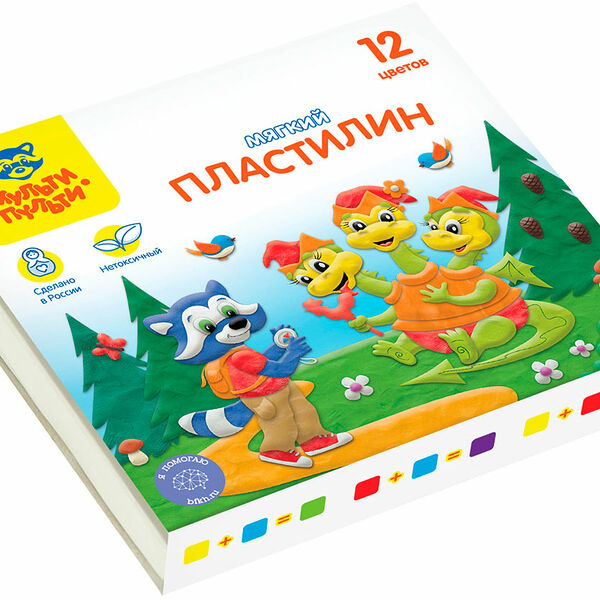 Пластилин Мульти-Пульти Енот в сказке 12 цветов 120г