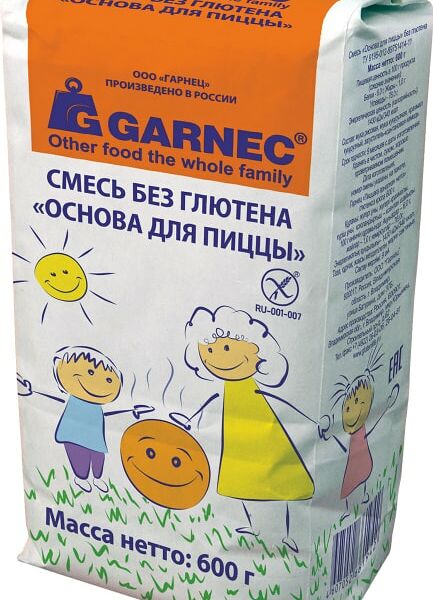 Смесь для выпечки Garnec Основа для пиццы без глютена 600г