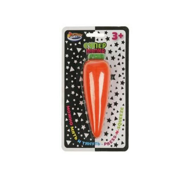 Супер мялка морковь 12см мука блист 10,5*18,5*5см Играем вместе