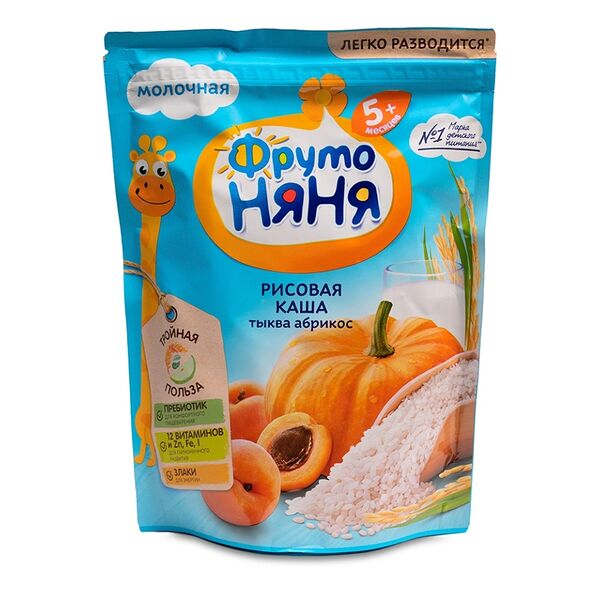 Каша ФрутоНяня Рисовая тыква абрикос, 200 г