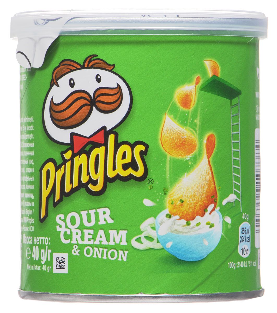 

Чипсы картофельные Pringles сметана и лук 40 г