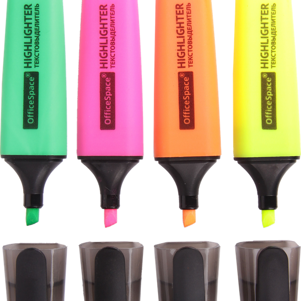 Текстовыделитель OFFICESPACE 1-5мм 4 цвета Арт. H4_16451, 4шт
