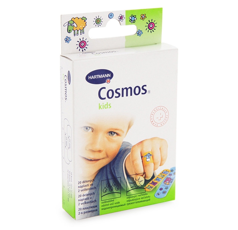 

Лейкопластырь Hartmann Cosmos kids с рисунком 2 размера 20 шт дизайн в ассортименте