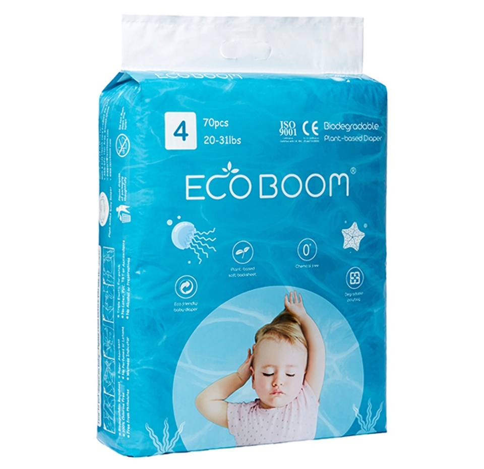 

Подгузники органические детские Eco boom размер L 9-14 кг 70 штук, Китай