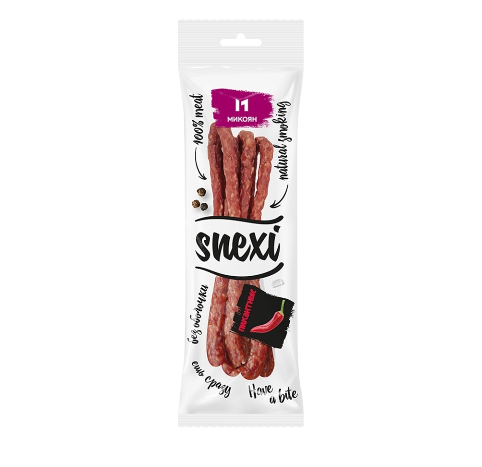 

Колбаски Микоян Snexi пикантные, 100г