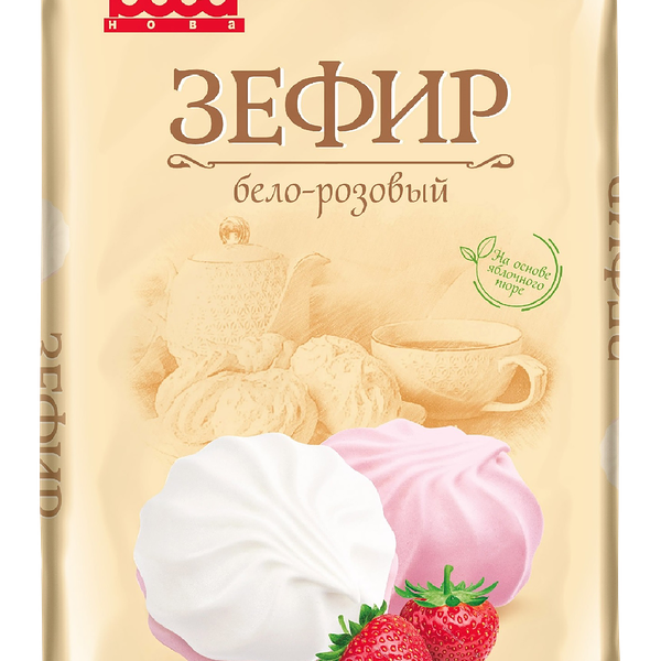 Зефир БОСАНОВА Бело-розовый, неглазированный, 230г