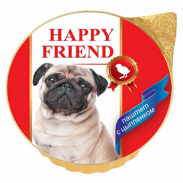 Корм для собак HAPPY FRIEND Паштет с цыплёнком конс.125г