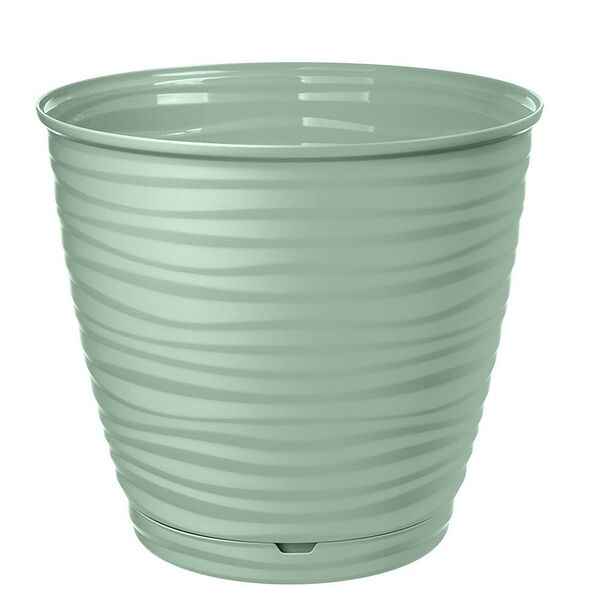 Горшок для цветов Саффрон с поддоном, 14.6 см, 1.5 л, светло-зеленый