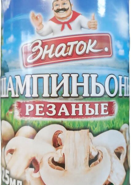 Шампиньоны Знаток резанные стерилизованные 400г