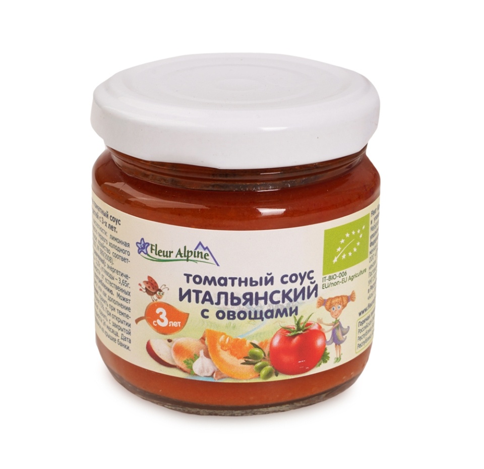

Соус томатный Fleur Alpine с овощами Итальянский с 3-х лет 95 г