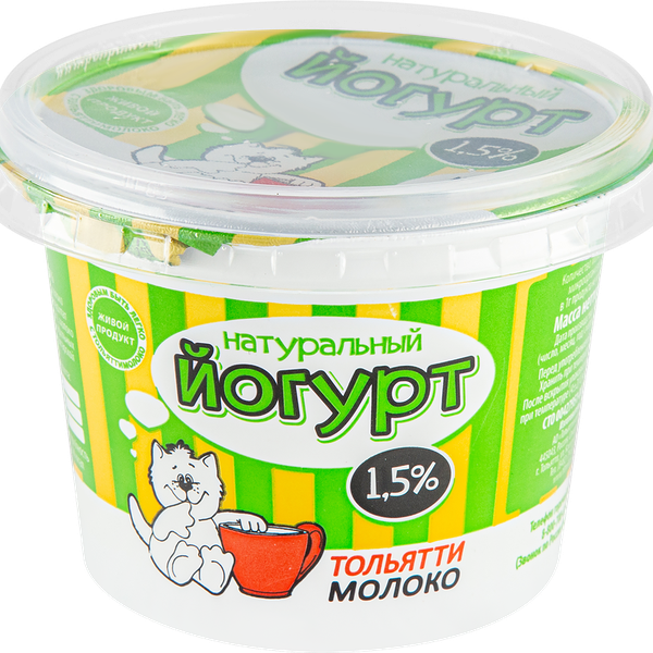 Йогурт ТОЛЬЯТТИМОЛОКО Натуральный 1,5%, без змж