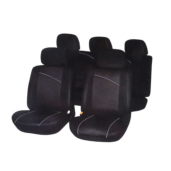 Ng авточехлы 9 пр., полиэстер, бета, 3 молн. в спинке, 1 молн. в сидении, черный/серый