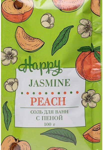 Соль для ванн с пеной Laboratory Katrin Happy Персик и жасмин 100г