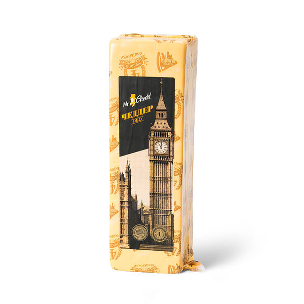 Сыр п/тв Чеддер оранжевый жир 50% вес ТМ Mr. Chedd