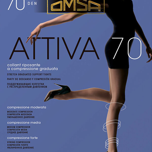 Колготки женские Omsa Attiva 70 Den черные р. 2