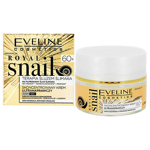 Крем-концентрат для лица `EVELINE` ROYAL SNAIL дневной и ночной 60+ (ультравосстанавливающий) 50 мл