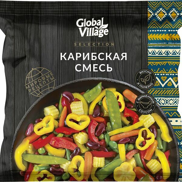 Смесь овощная Global Village Карибская с соусом быстрозамороженная 400 г
