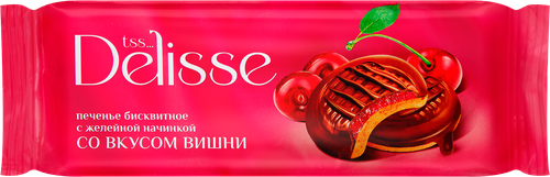 

Печенье бисквитное Delisse с желейной начинкой со вкусом вишни 137 г