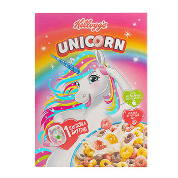 Готовый завтрак Kellogg's Unicorn Радужные колечки с фруктовым вкусом, 195 г