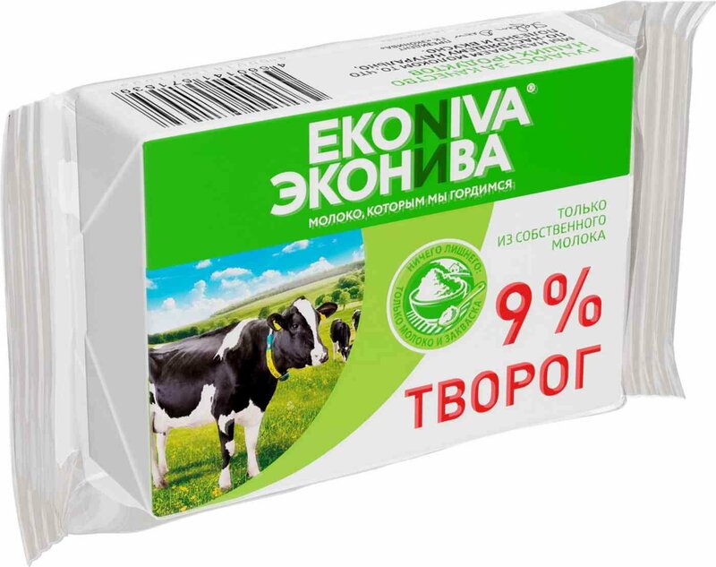 Творог 9% ТМ ЭкоНива — купить по выгодной цене с доставкой от 30 минут ...