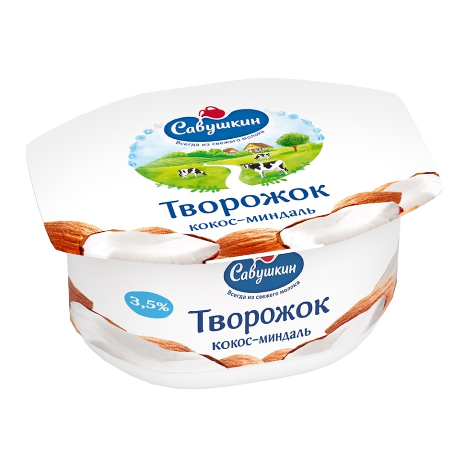 

Творожок Савушкин Кокос-миндаль 3.5% 120 г