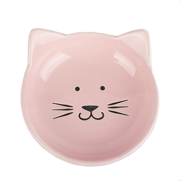 Миска-блюдце кошечка розовая 12см