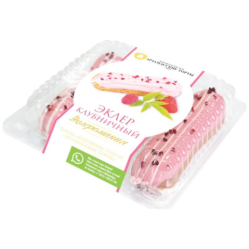 

Эклер Арзамасские Торты Клубничный 150 г